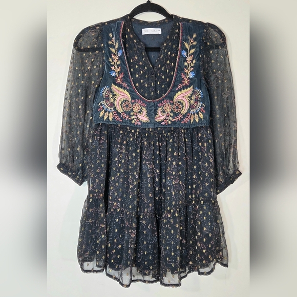 ZARA EMBROIDERED TUNIC DRESS. - Picture 1 of 5
